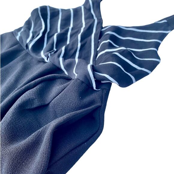 MINKPINK Moonshine Wrap Front Romper Black Striped Women's Size Small - Picture 9 of 14